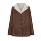 thumbnail image 4 of Chaquetas y abrigos casuales de manga larga sin capucha para mujer, abrigo de invierno cálido compuesto con cuello de solapa y botones, abrigo para mujer, 4 of 7