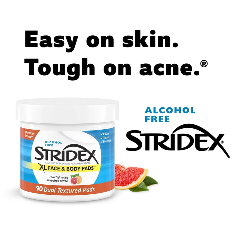 Stridex, Face & Body Pads, 90 ct, Salicylic Acne Treatment