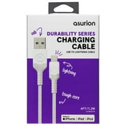 Asurion Durability (4-Ft) 8-Pin  to USB Braided Charging Cable - White