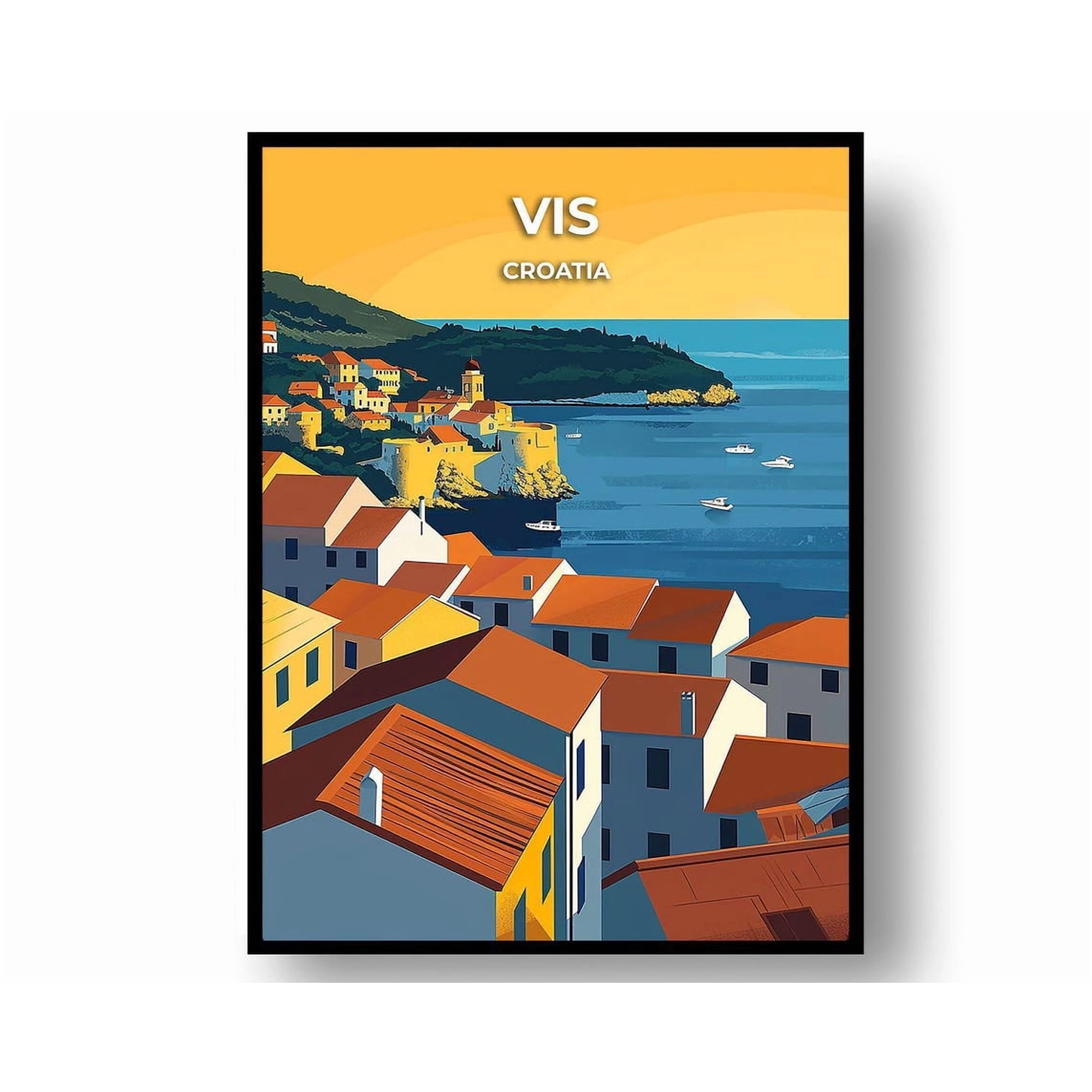 Vis Croatia Travel Poster (Art)