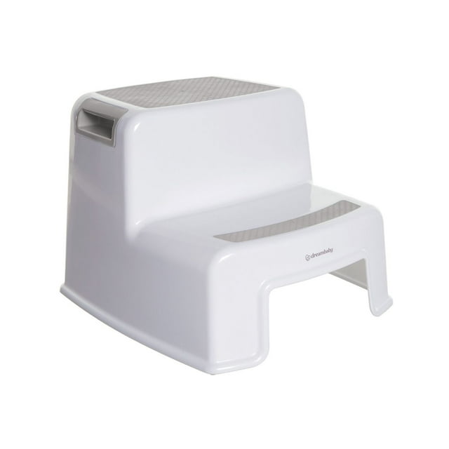 Banco Taburete Gris Dreambaby 2 escalones, ideal para baño, cocina, soporta hasta 90 kg.