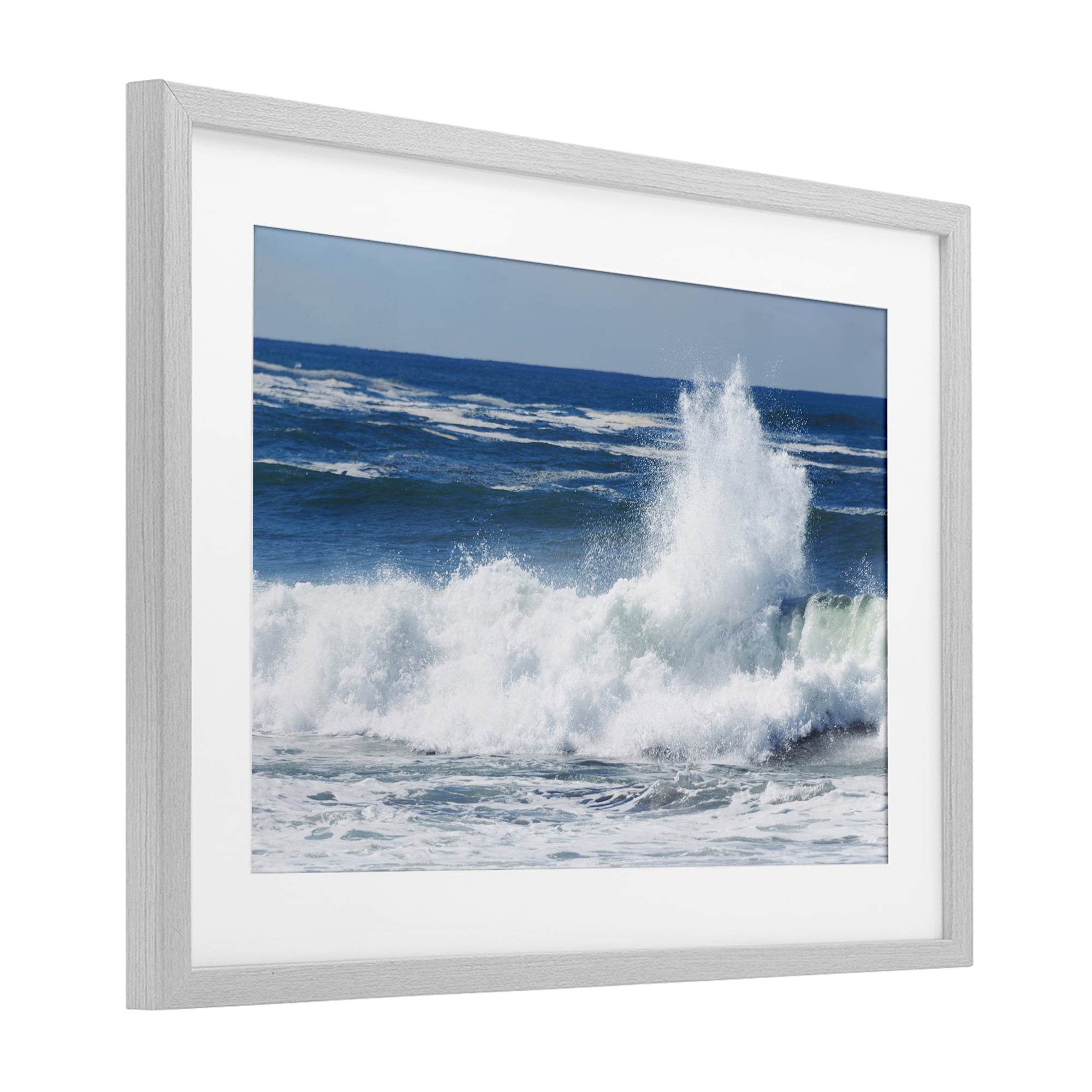 Stupell Industries Crashing Waves Splash Gray Framed Print Under Glass, design by JLM Photographs