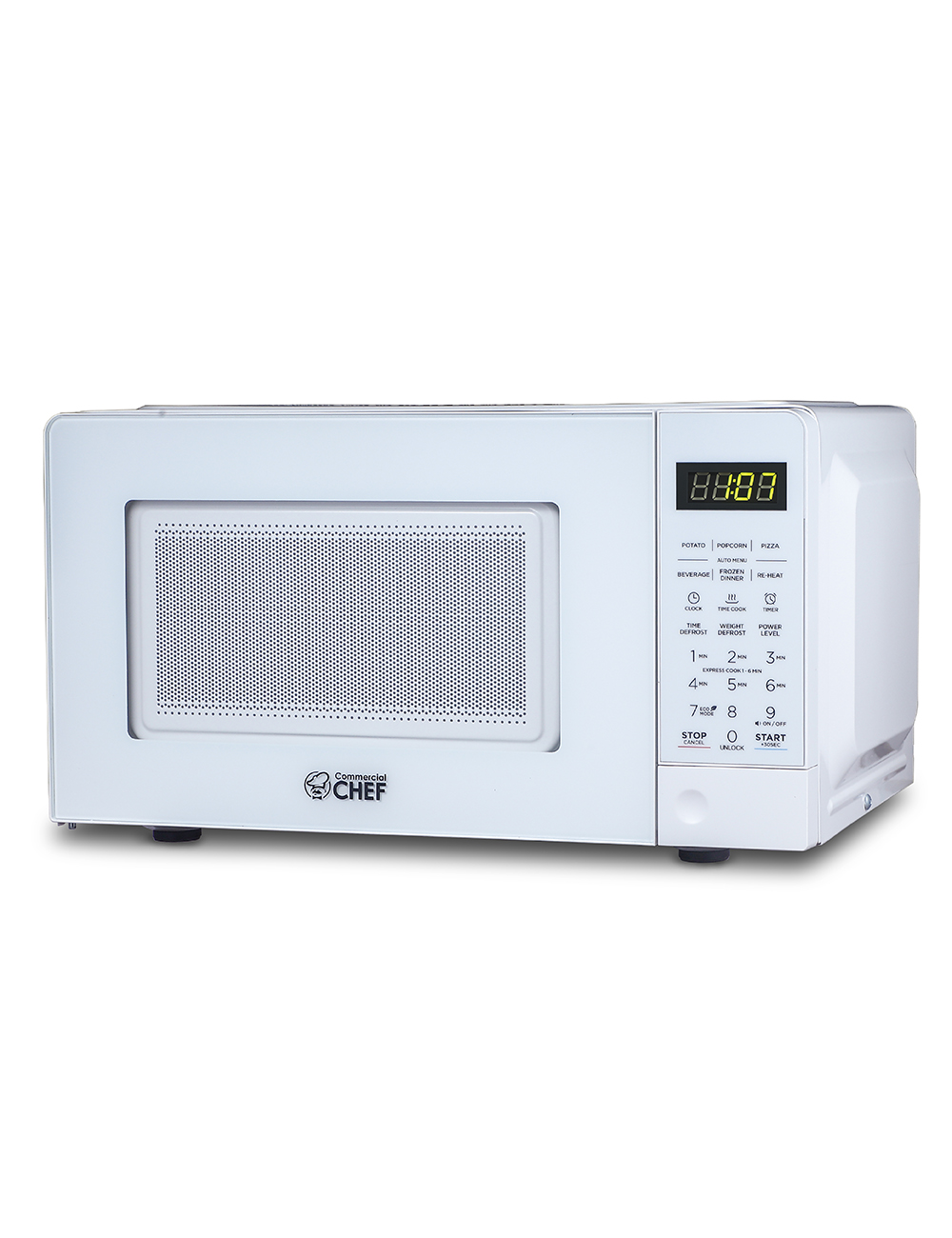 Commercial Chef CHM770W 0.7 Cubic Feet Microwave Oven, White