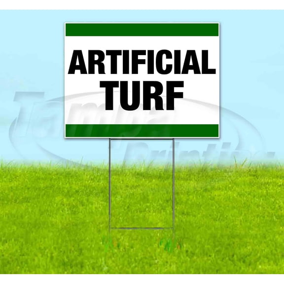 Artificial Turf (18" x 24") Yard Sign, Includes Metal Step Stake