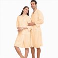 thumbnail image 2 of NOLDARES Mens Lightweight Robe Cotton Blend Kimono Bathrobe with Pockets, Soft Breathable Absorbent Loungewear for Home(Yellow,XL), 2 of 6