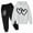 White, variant on Hienoo Toddler Girls Valentine's Day Outfits Heart Print Hoodie & Sweatpants Sweatsuits