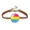 Pansexual, variant on Unisex Alloy 20mm Vintage Cool Colorful Stripes Round Transgender Flag Handmade Braided LGBT Pride Adjustable Brown Bracelet 8.26"
