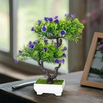 Artificial Bonsai Tree Fake Plants Artificial Plant Indoor Small Faux Peony Decoration, Office Desk Shelf Bedroom Living Room Decor 50% Saving