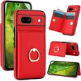 thumbnail image 1 of for Google Pixel 8A Wallet Case, Leather Case with Credit Card Holder and 360° Rotation Ring Stand, RFID Block Flip Leather Shockproof Cover, 1 of 7