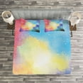 thumbnail image 3 of Ambesonne Outer Space Quilted Bedspread Set 3 Pcs, Watercolor Nebula, Queen Size, Multicolor, 3 of 3