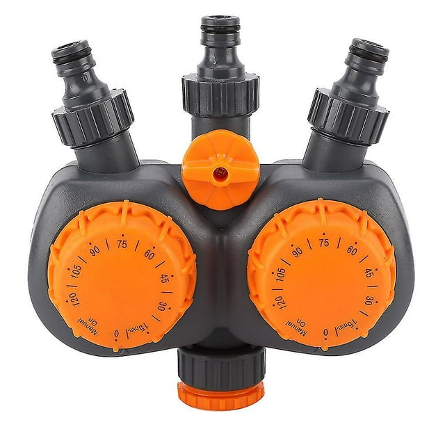 G3/4' Garden Water Controller Switch with Double Head Mechanical Irrigation Timer