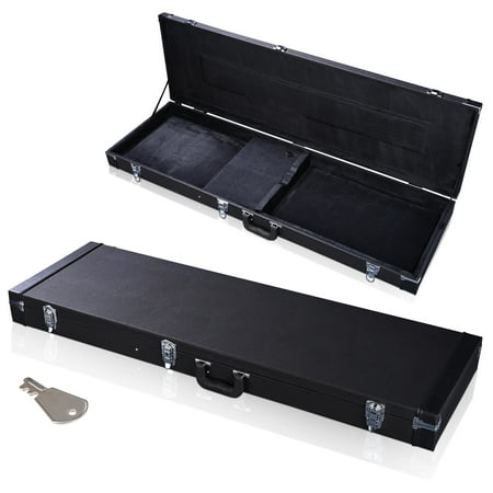 Yescom Electric Bass Guitar Hard Case Wooden Hard Shell Carrying Case Lockable with Key Square