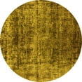 thumbnail image 1 of Ahgly Company Machine Washable Indoor Round Oriental Yellow Industrial Area Rugs, 7' Round, 1 of 4
