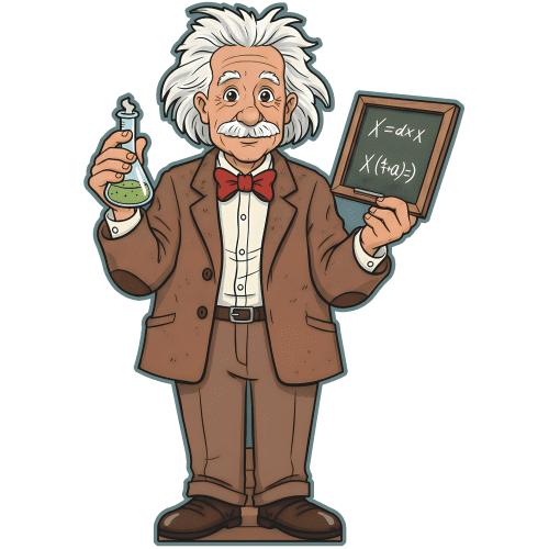 SP13549 Albert Einstein Beaker Chalkboard Science Cardboard Cutout Standee Standup