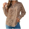 thumbnail image 2 of AOOCHASLIY Women's Blouse Womens Chiffon Long Sleeve Fashion Solid Color Tops, 2 of 5