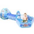 thumbnail image 1 of 3PCS Kids Ball Pit Foldable Cute Pop up Playhouse Tent with Basketball Hoop, 1 of 8