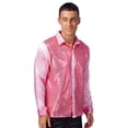 thumbnail image 2 of vastwit Mens 70s Sequins Disco Dance Shirt Long Sleeve Button Down Shirt for Party Club Pink L, 2 of 6