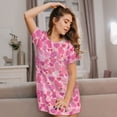 thumbnail image 3 of Naloa Love Print Women Nightgowns,Womens Loungewear,Short Sleeve Sleepwear,Comfy Ladies Nightdress, 3 of 6