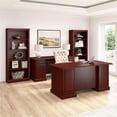 thumbnail image 3 of Pemberly Row Contemporary Executive Desk with Drawers in Harvest Cherry, 3 of 12