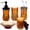 Round(Amber), variant on Bathroom Accessories Set,5 Pcs Clear Glass Bathroom Accessory Set,Complete Lotion Soap Dispenser,Toothbrush Holder, Soap Dish,Tumbler & Jar,Modern Bathroom Decor Sets Gift,Square