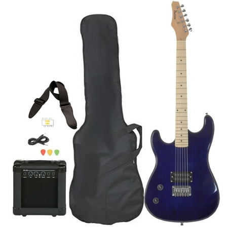 Davison Guitars Electric Guitar Blue Left Handed Full Size With Amp Case Cord Strap And