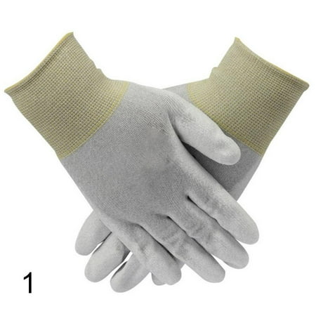 

1 Pair Nylon Anti Static Gloves High Resistance Carbon Fiber Polyurethane Dipped Palm and Fingers Work Gloves Protect Your Safe Electronics Assembly Manufacturing Electronics Repair Inspection 1