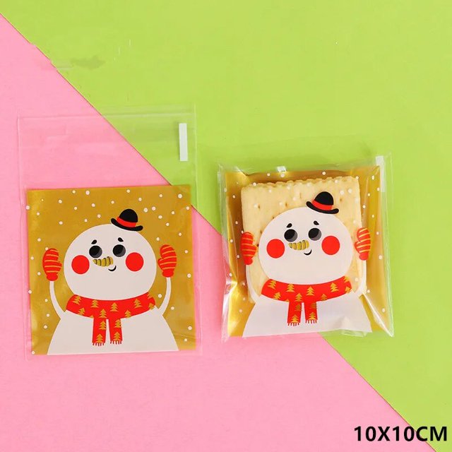 Bolsas de embalaje para galletas, medias de Navidad, regalo de panadería, dulces, Muffin, bolsa superior abierta, piezas, 100, 2023, 2022