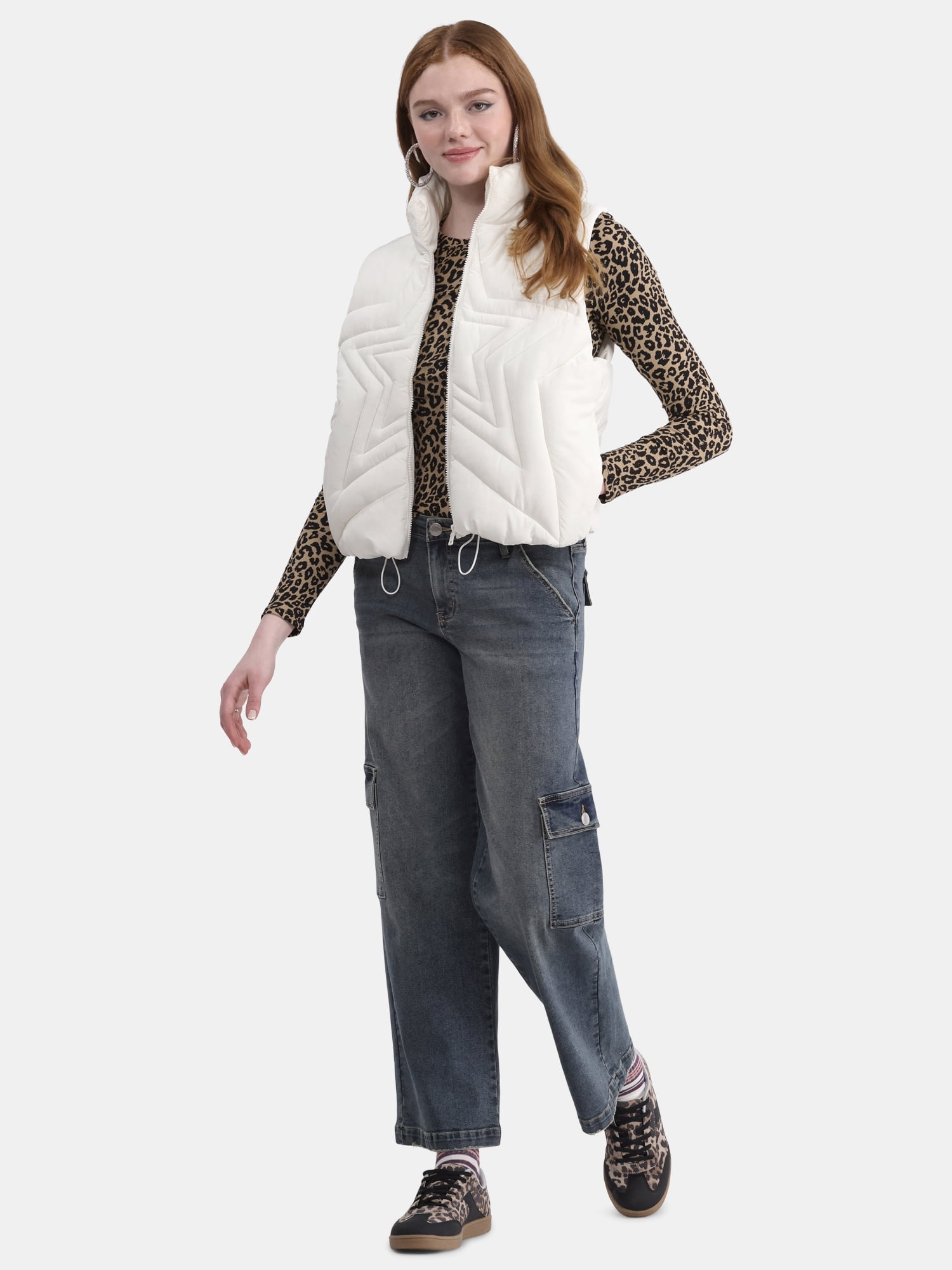 No Boundaries Quilted Puffer Vest, Women's XXS-XXL
