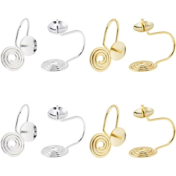 4 Pairs Pressure Earrings for Keloids Brass Compression Clip On Earrings Spiral Earrings Adjustable Keloid Earrings for Women Men Ladies Golden & Silver