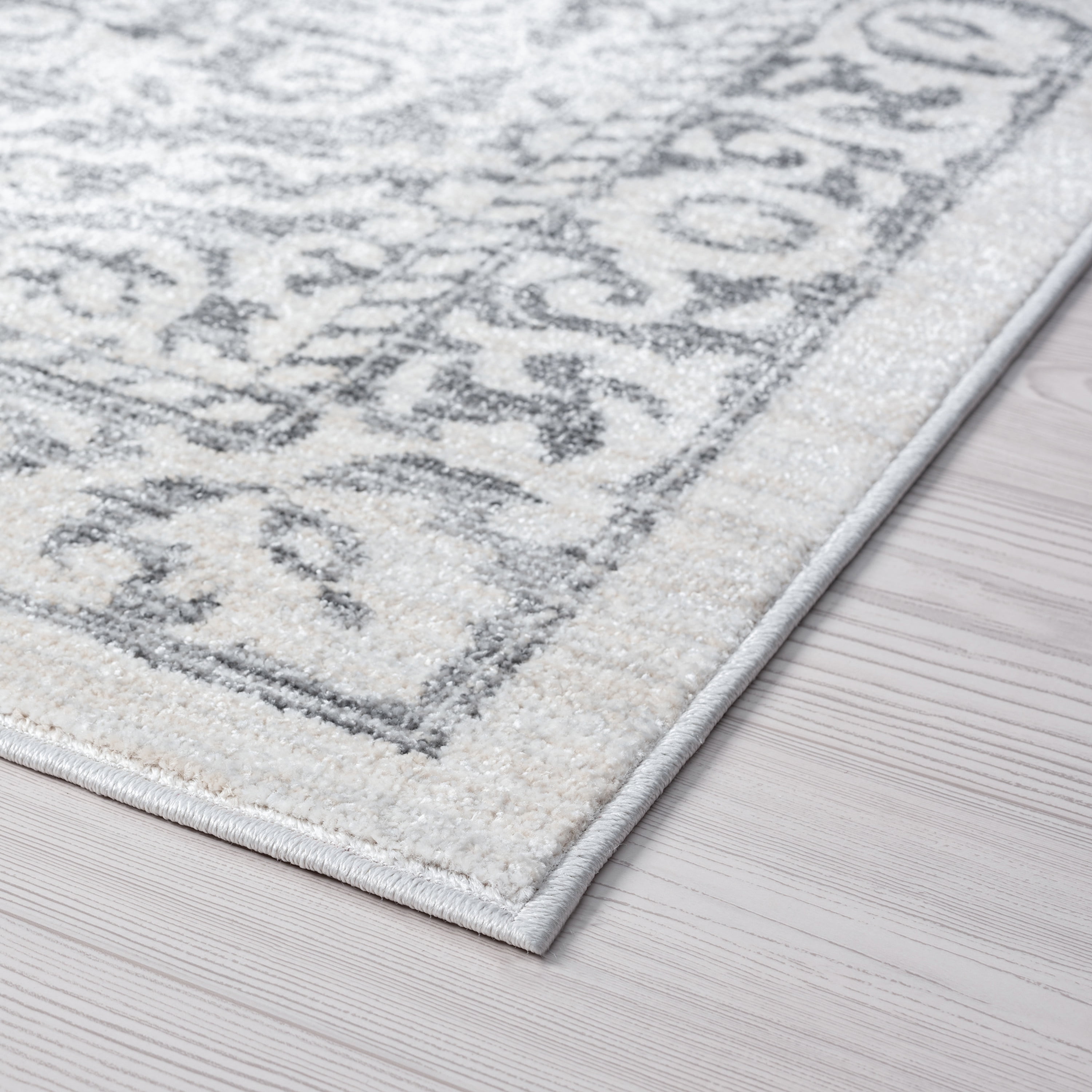 Traditional 9x12 Area Rug (8'10'' x 12'2'') Floral Cream, Gray Living Room Easy to Clean