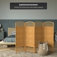 thumbnail image 6 of Red Lantern 4 ft. Short Fiber Weave Folding Screen - Light Beige - 4 Panels, 6 of 7
