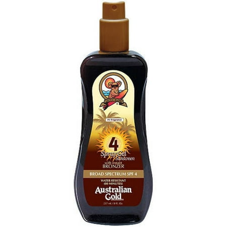 Australian Gold SPF 4 Spray Gel Sunscreen with Instant Bronzer, 8 fl oz