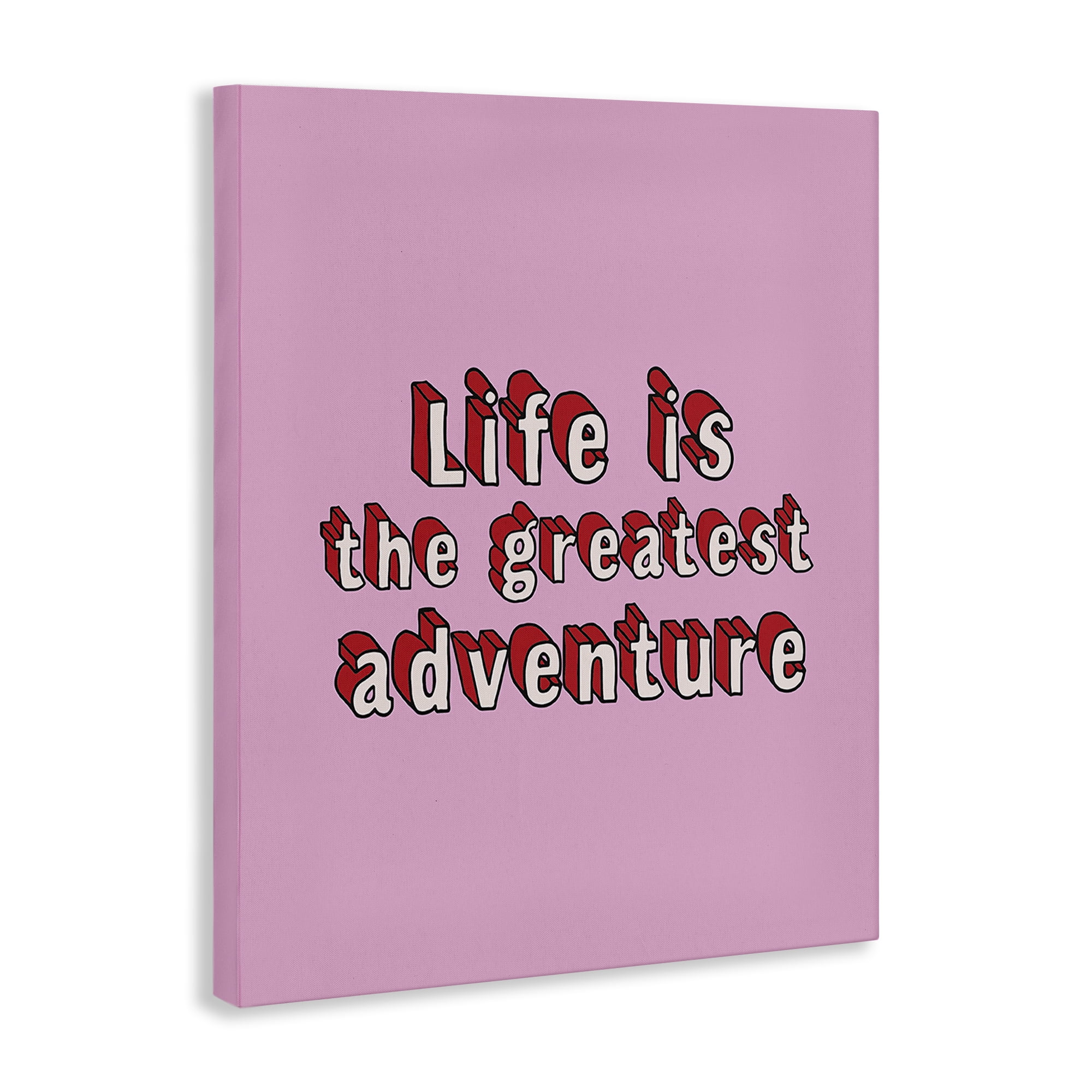 Stupell Industries Greatest Adventure on Pink Text & Numbers Painting Wrapped Canvas Art Print Wall Art, 30 x 40