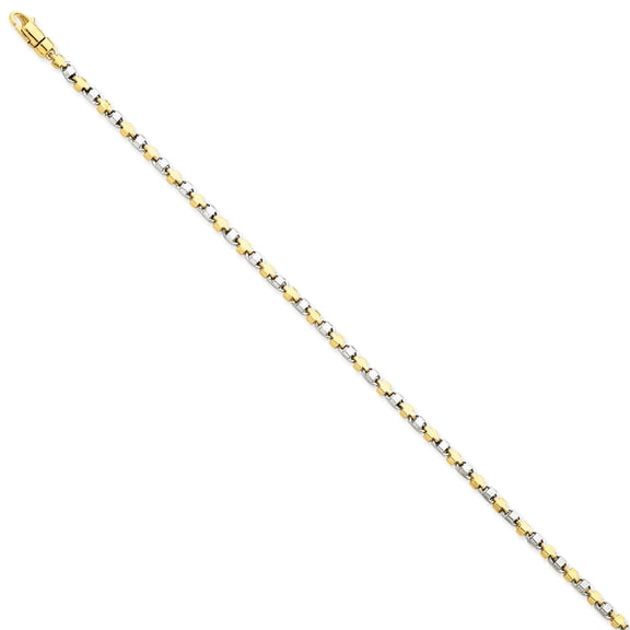 14k Two-tone 2.5mm Fancy Link Chain