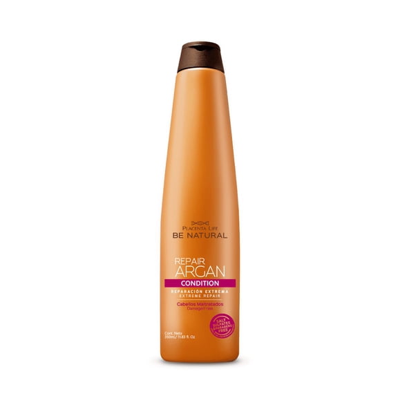 Placenta Life Be Natural Nourishing & Repair Argan Oil Conditioner for Damaged Hair- Frizz Reducer- No Parabens or Sulfates- Antioxidant- Vitamin E- 350ml/11.83 fl.oz.