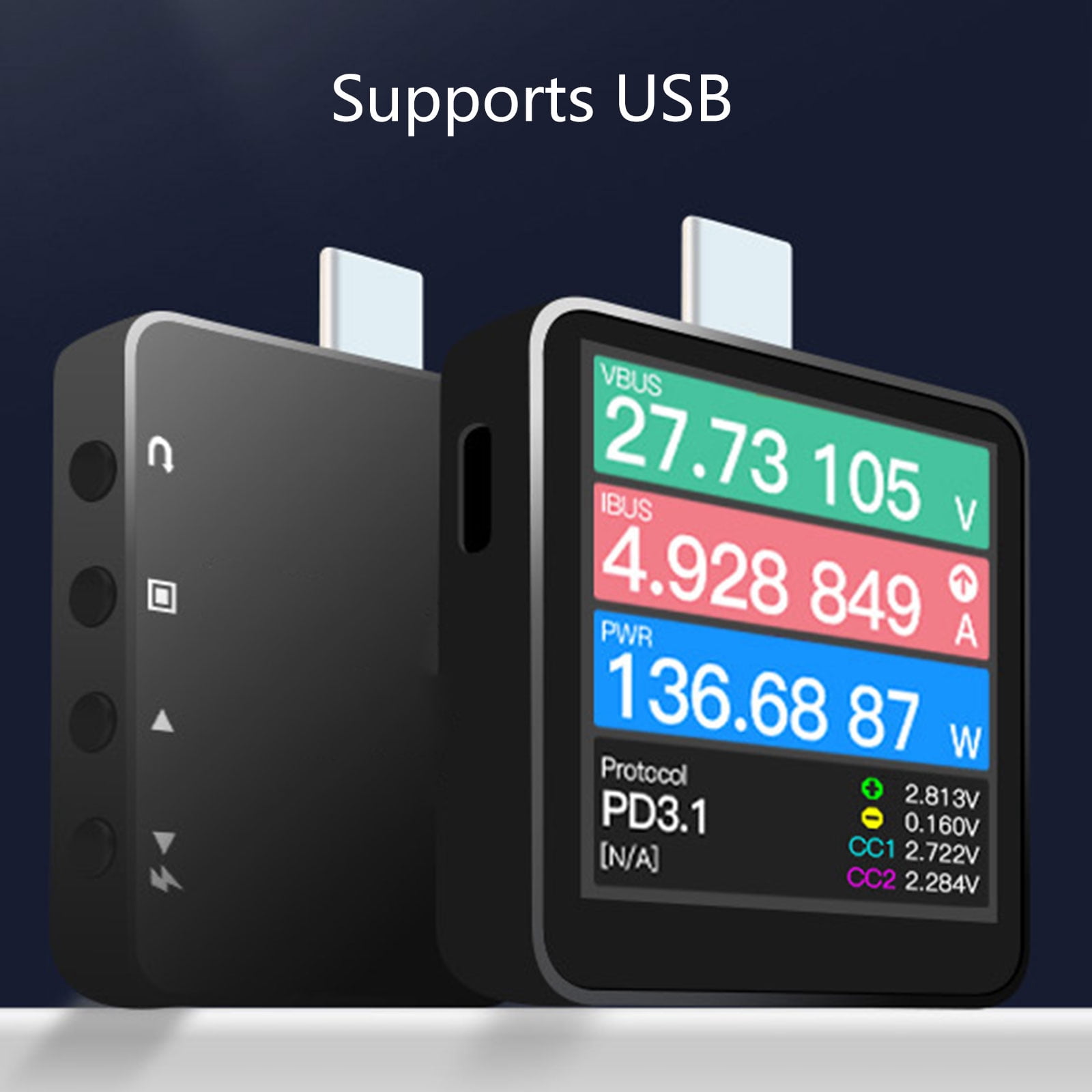 KM003C USB C PD3.1 Voltmeter Ammeter Voltmeter Multimeter Charging Power Supply 50V 6A Voltages Tester Multimeter