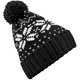 thumbnail image 1 of Beechfield - Gorro de punto con diseño Fair Isle con pompón unisex (negro/blanco), 1 of 3