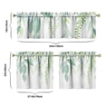 thumbnail image 4 of Green Leaves Kitchen Curtains and Valances Set-3 Piece Kitchen Curtains Sets with Valance for Windows Rod Pocket Machine Washable Kitchen Decor(54"x18"+2x27.5"x24"), 4 of 4