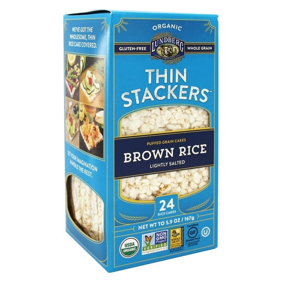 Lundberg - Organic Thin Stackers Brown Rice Lightly Salted - 5.9 oz.