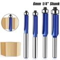 thumbnail image 4 of Woodworking Tool Set 4Pcs Flush Trim Router Bit Set 1/4 Inch Shank Top Bearing Flush Trim Router Bit Carpenter Tools, Diy Wood Tools, Hand Tools, Power Tools, Saw, Chisel, Hammer, Measuring Tools, Wo, 4 of 6