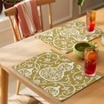 thumbnail image 4 of Yellow Gourd Placemats Set of 4 Modern Abstract Art Floral Place Mats Indoor Wipeable Table Mats Washable Cloth Dining Table Placemats for Kitchen Holiday Party Home Decor 13x19 Inch, 4 of 9