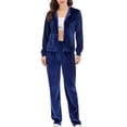 thumbnail image 6 of Plus Size Velour Sweatsuits for Women Hoodies Sweatshirt & Pants Activewear Tracksuit Set Long Sleeve Velour Sweatsuit Hoodie & Pants Velour Sport Suits Sets, 6 of 8