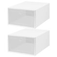 thumbnail image 2 of Travelwant 2Pcs Shoe Box Family Kit, Shoe Boxes, Stackable Shoe Storage Organizers, Shoe Storage Box Rack Clear Drawer, Foldable and Versatile for Sneakers, Fit up to All Size, 2 of 6