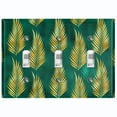 thumbnail image 1 of Metal Light Switch Plate Cover Tropical Jungle Palm Leaves Yellow Green JGL003, 1 of 13