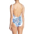 thumbnail image 2 of Tommy Bahama Paisley Plunge One-Piece Swimsuit, White, 10, 2 of 3