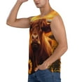 thumbnail image 3 of Fotbe Vintage Sunflower Cow A Men's Camiseta sin Mangas Estampada para Hombres, Playera Casual para Gimnasio, Entrenamiento, Playa-X-Large, 3 of 7