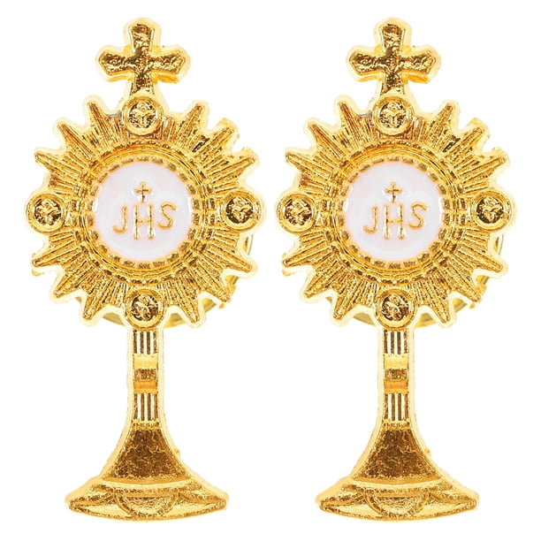 KAKOWELY 4 broches católicos de solapa para primera comunión, broches religiosos para niños y niñas, broches de aleación de zinc para trajes, accesorios para fiestas y celebraciones.