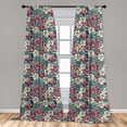 thumbnail image 5 of Ambesonne Abstract Curtains, Vintage Summer Romantic, Pair of 28"x84", Multicolor, 5 of 5
