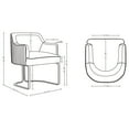 thumbnail image 3 of Modern Edra Leatherette Dining Armchair in Taupe, 3 of 3