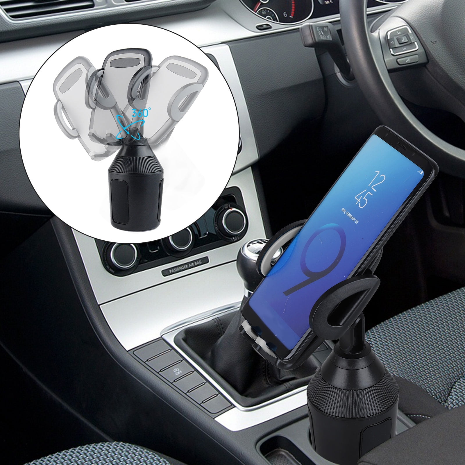 Cup Phone Holder for Car, Universal Adjustable Car Cup Holder Phone